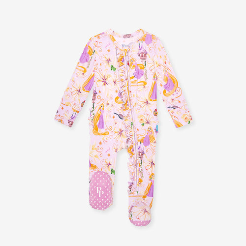 Disney Princess Rapunzel Footie Ruffled Zippered One Piece