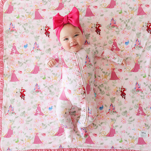 Disney Princess Aurora Footie Ruffled Zippered One Piece