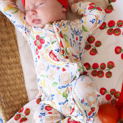 Mangia Footie Ruffled Zippered One Piece