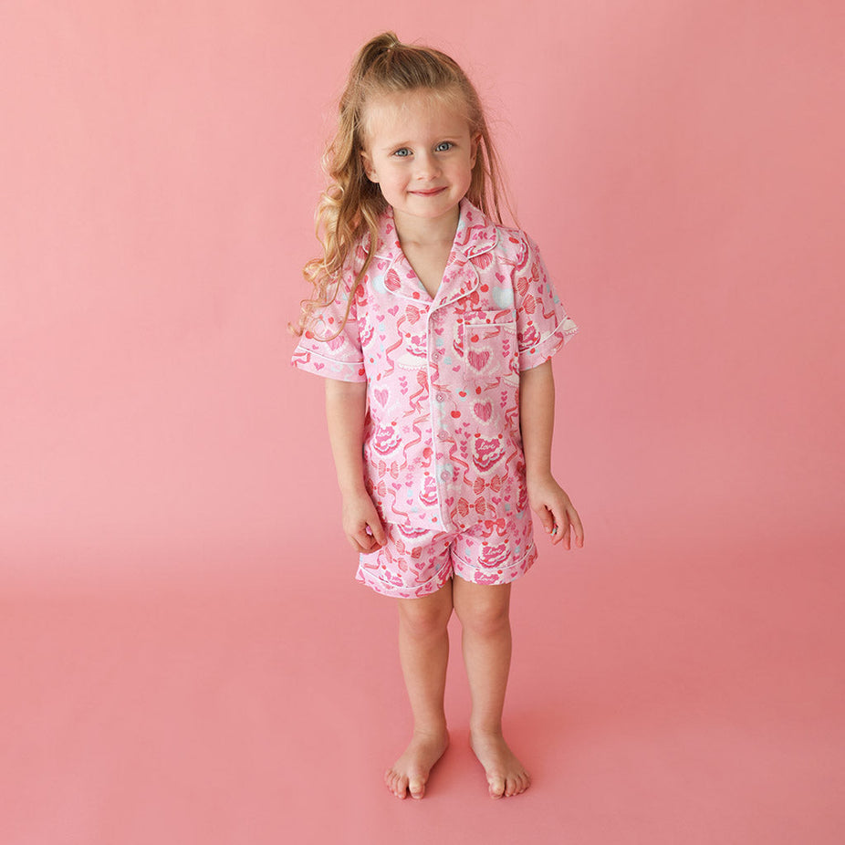 Love Cake Flannelette Luxe Pajama Short Set