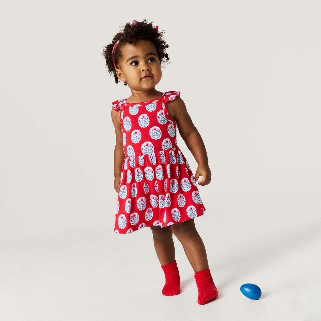 Cece Ruffled Picot Bodysuit Dress