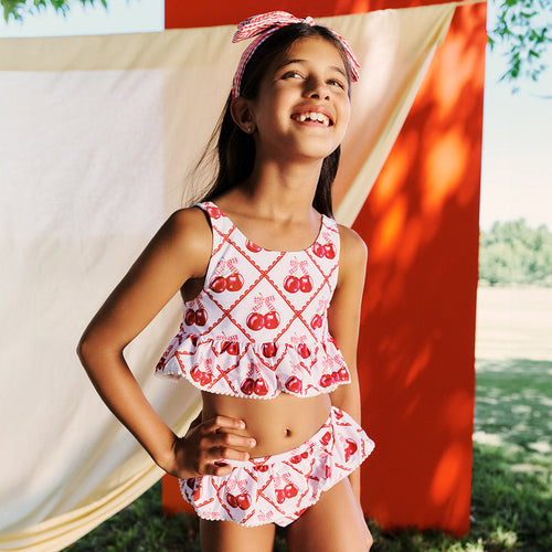 Cheryl Ruffled Tankini Two Piece Swimsuit