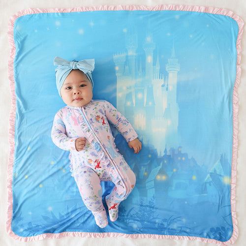 Disney Princess Cinderella & Cinderella's Castle Ruffled Luxette Patoo® Blanket