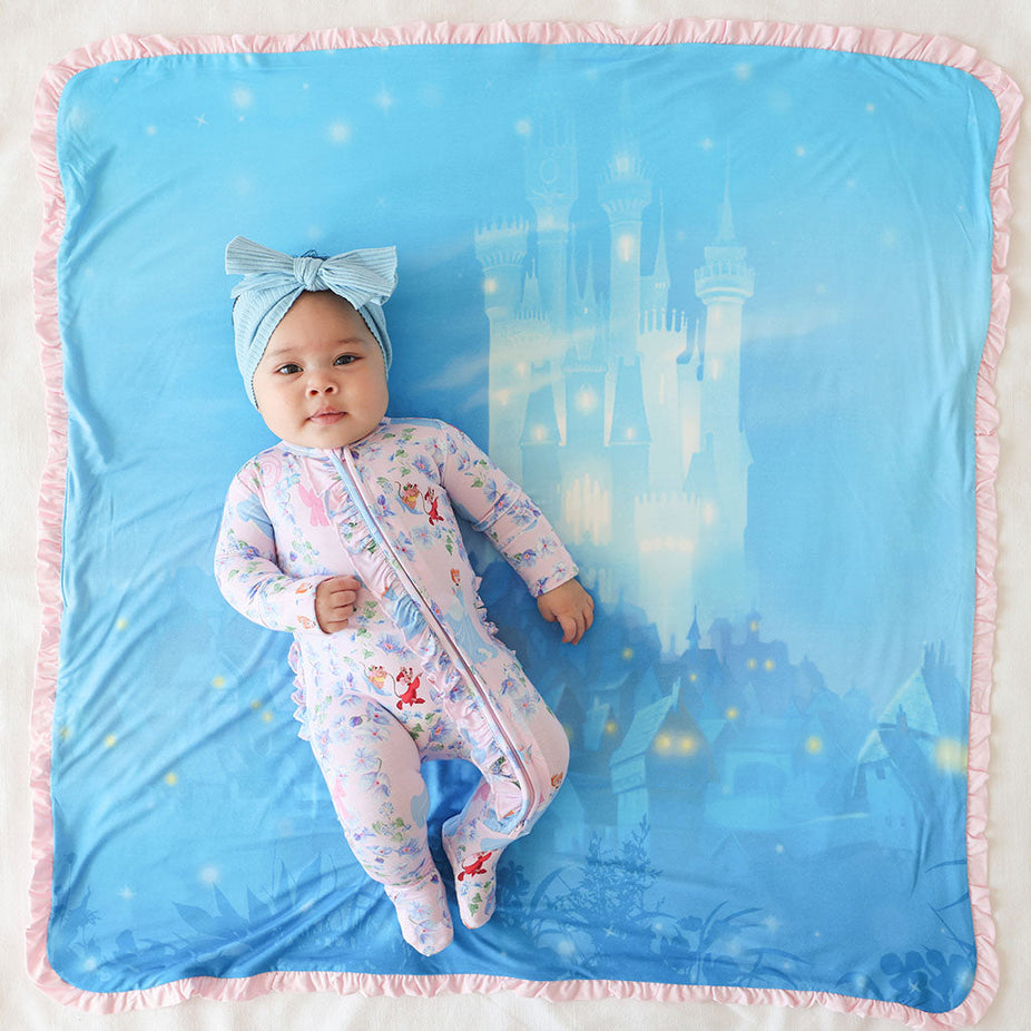 Disney Princess Cinderella & Cinderella's Castle Ruffled Luxette Patoo® Blanket