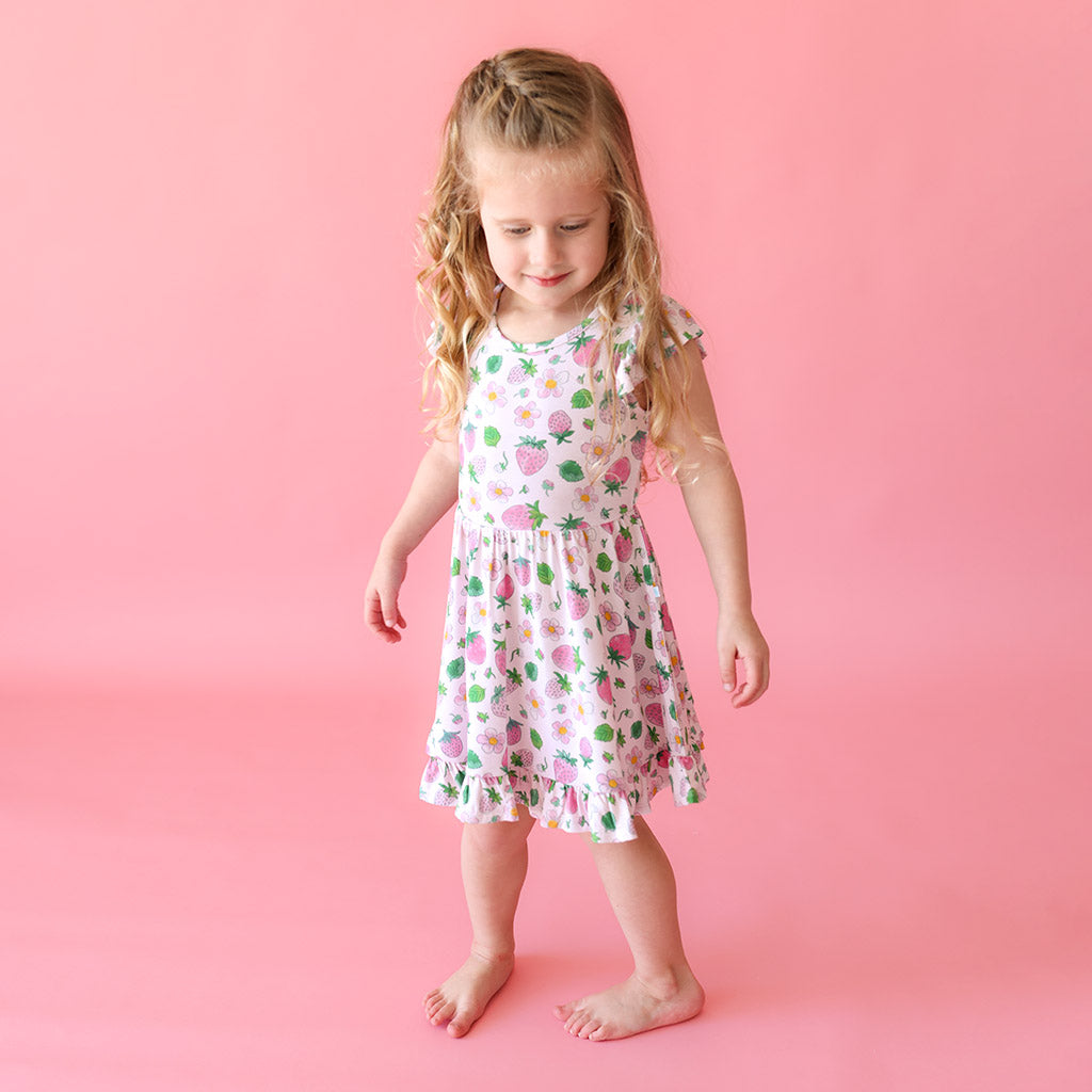 Kyra Tie Back Ruffled Twirl Dress