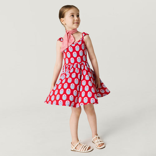 Cece Ruffled Picot Twirl Dress