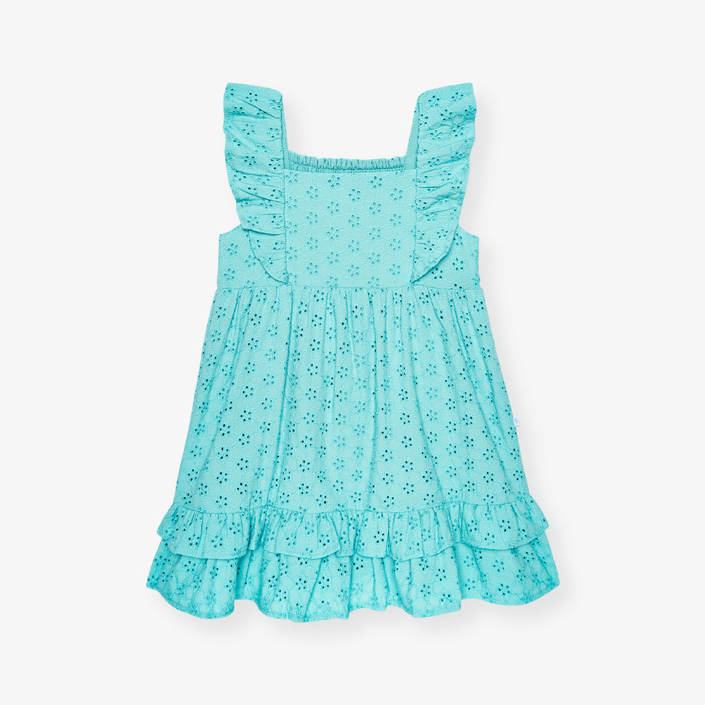 Tibetan Stone Eyelet Ruffled Dress
