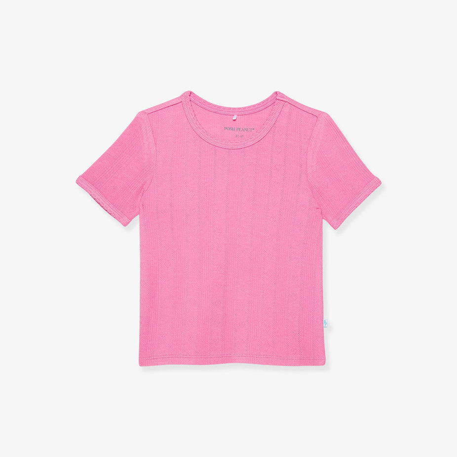 Cruisin' Pink Pointelle Baby Tee