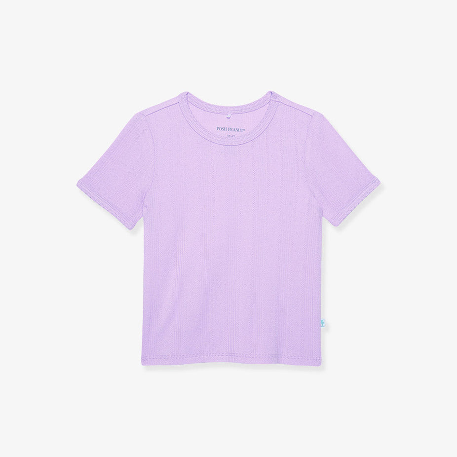 Lavender Haze Pointelle Baby Tee
