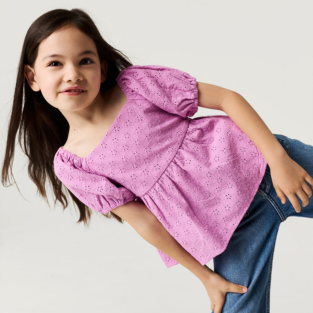 Violet Purple Eyelet Babydoll Top