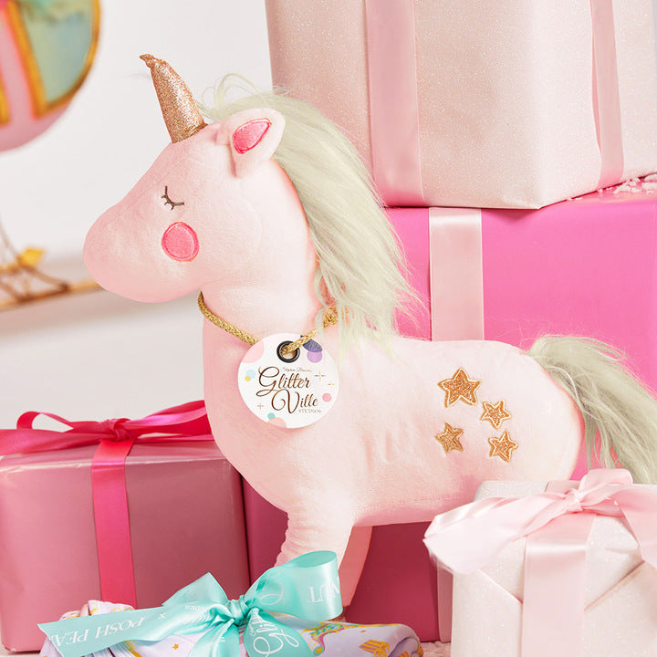 Glitterville™ Pink Unicorn Plushie