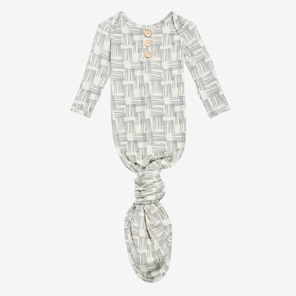 Rivers Gray Button Knotted Gown
