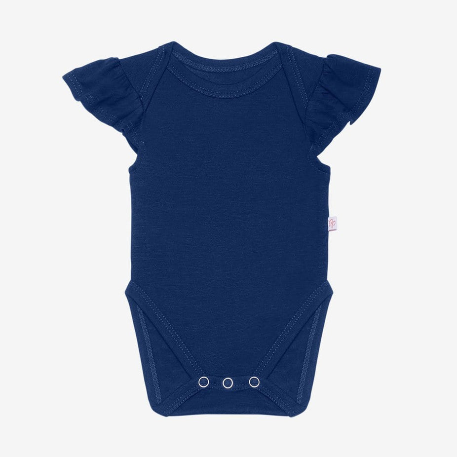 Sailor Blue Ruffled Cap Sleeve Bodysuit