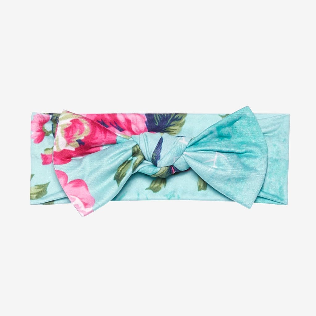 Aqua Floral Headwrap