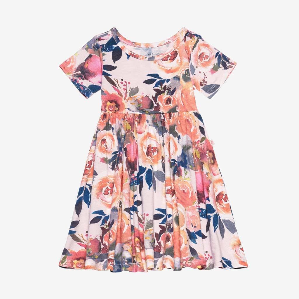 Dusk Rose Short Sleeve Twirl Dress
