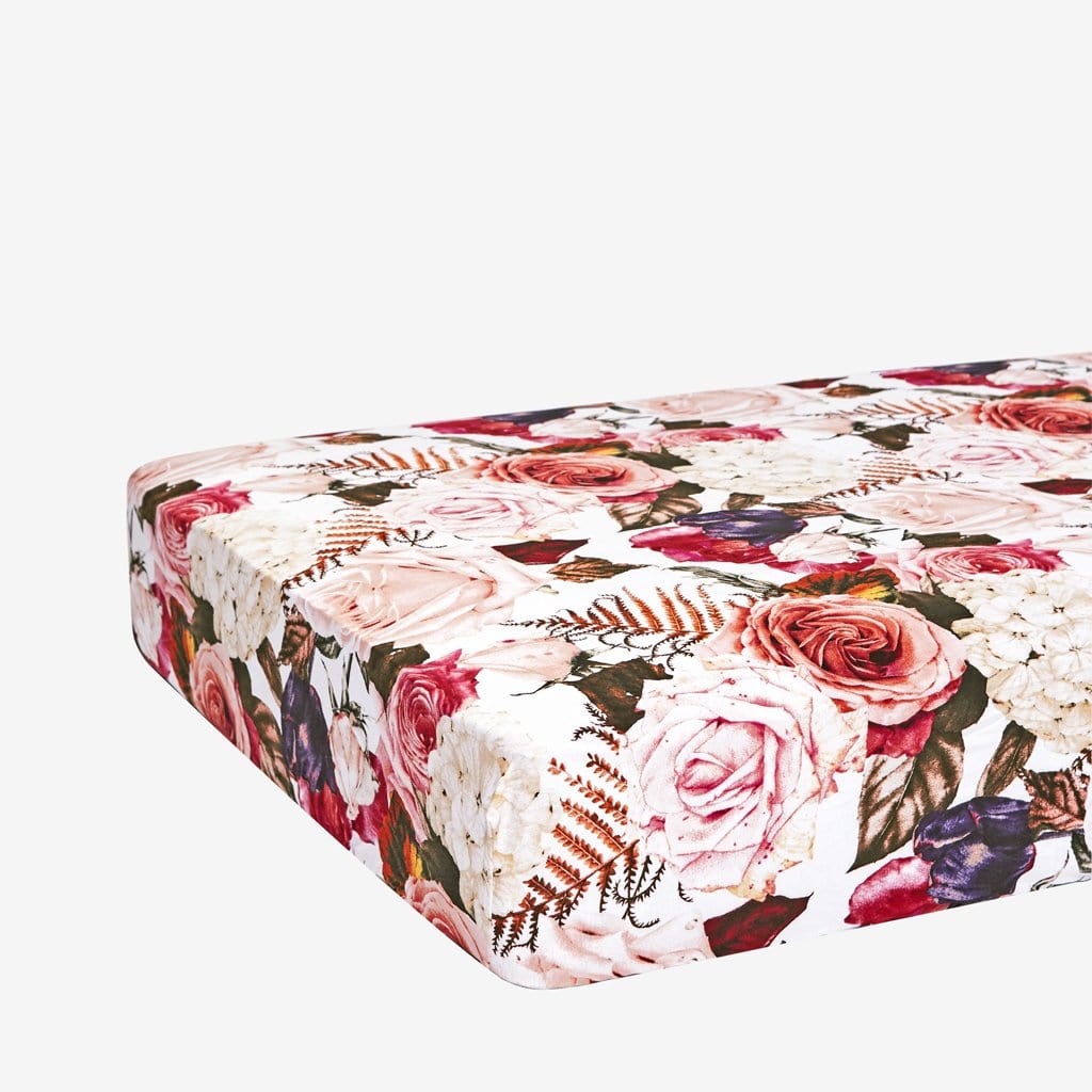 Black Rose Crib Sheet