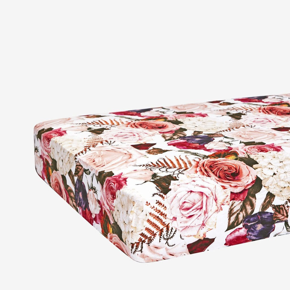 Black Rose Crib Sheet