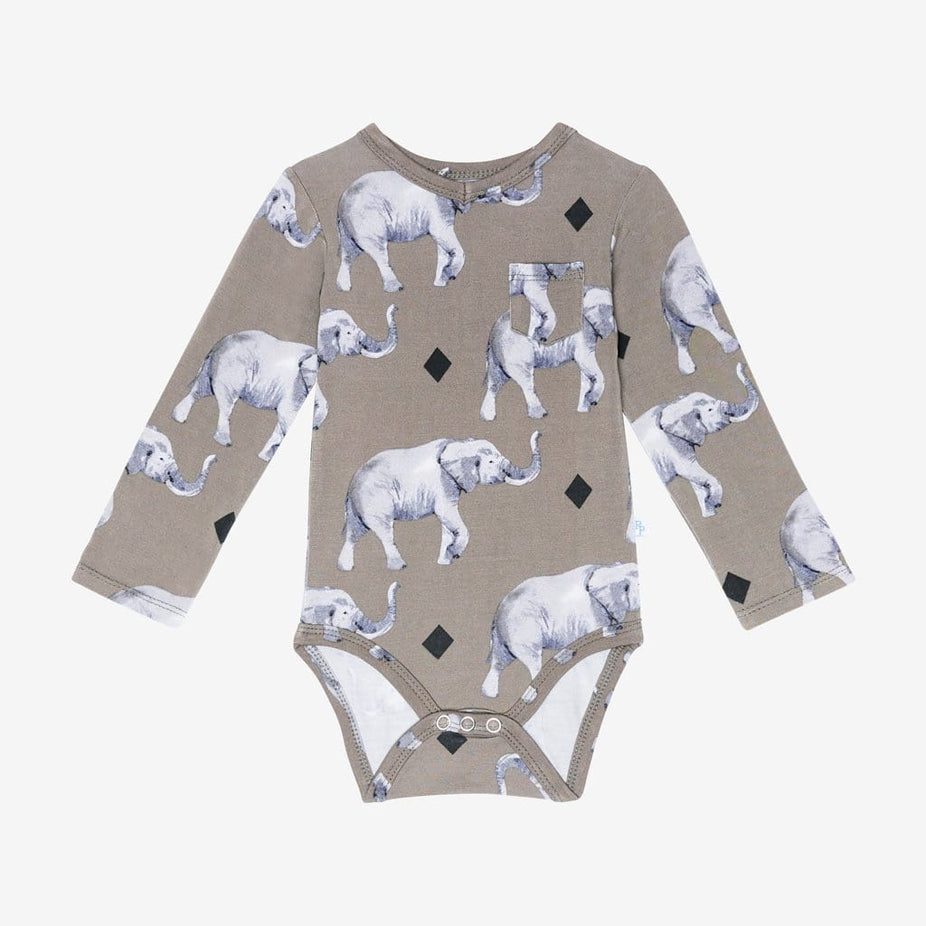 Rocco Elephant Long Sleeve V-Neck Bodysuit