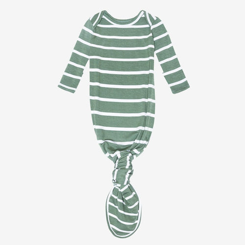 Dark Sage Stripe Knotted Gown