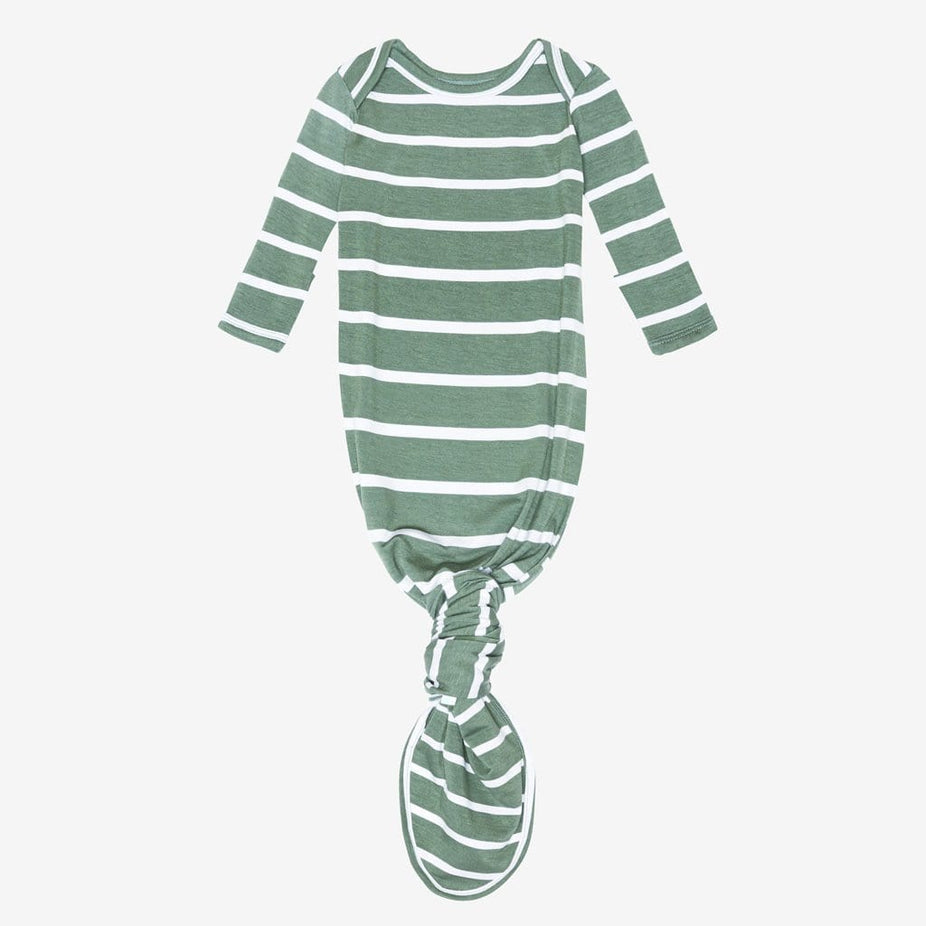 Dark Sage Stripe Knotted Gown