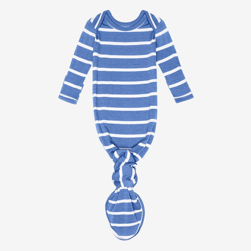 Denim Blue Stripe Knotted Gown