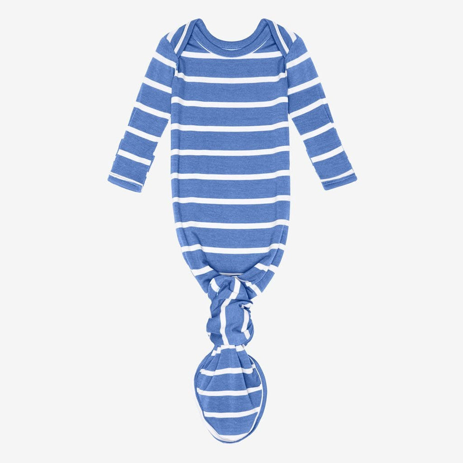 Denim Blue Stripe Knotted Gown