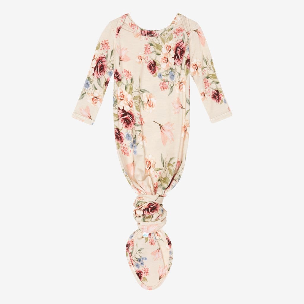 Gia Floral Button Knotted Gown