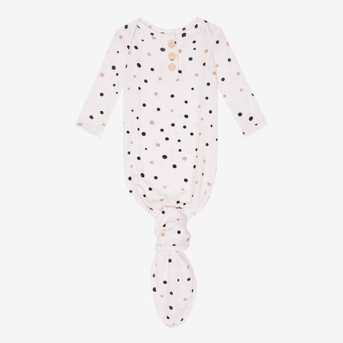 Jamie Polka Dot Button Knotted Gown