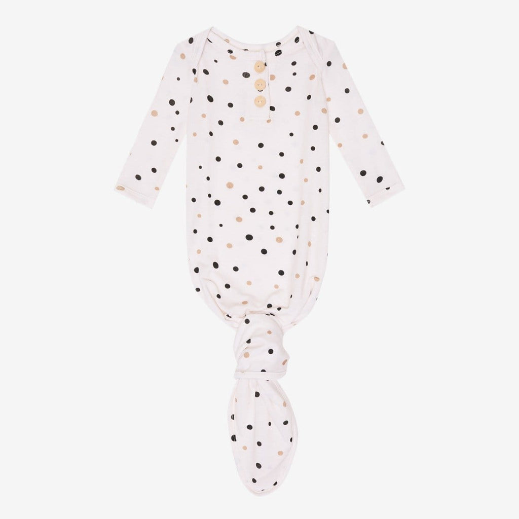 Jamie Polka Dot Button Knotted Gown