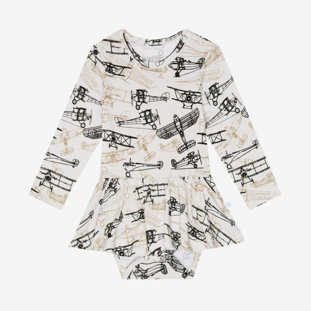 Wright Flyer Long Sleeve Twirl Skirt Bodysuit