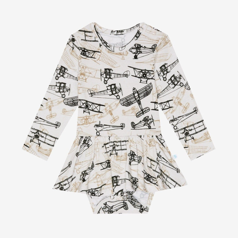 Wright Flyer Long Sleeve Twirl Skirt Bodysuit