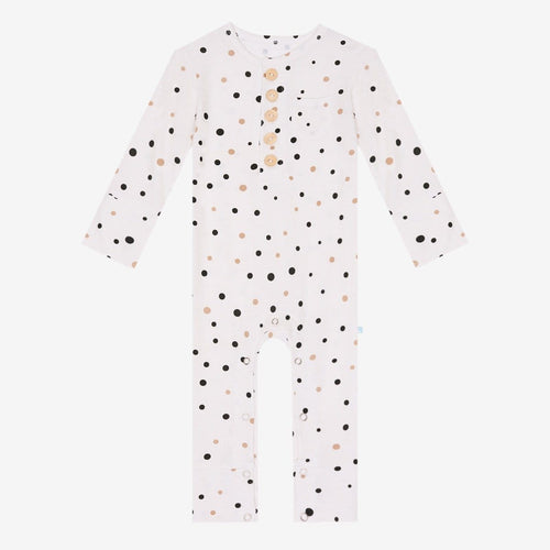 Jamie Polka Dot Henley Romper