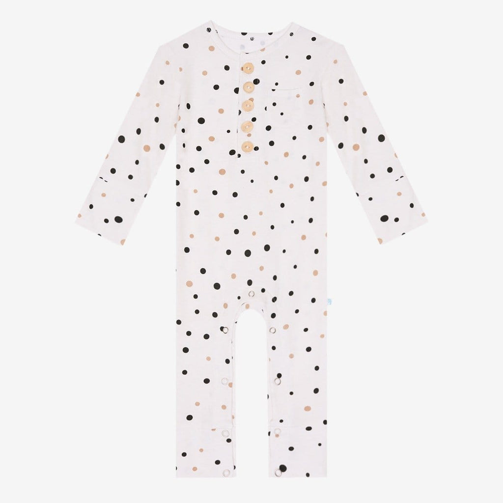 Jamie Polka Dot Henley Romper