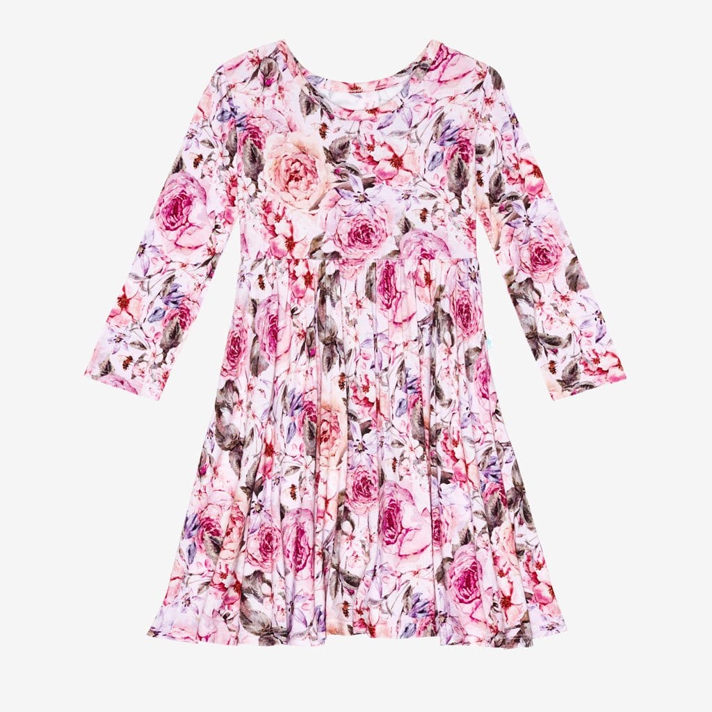 Elise Floral Long Sleeve Twirl Dress