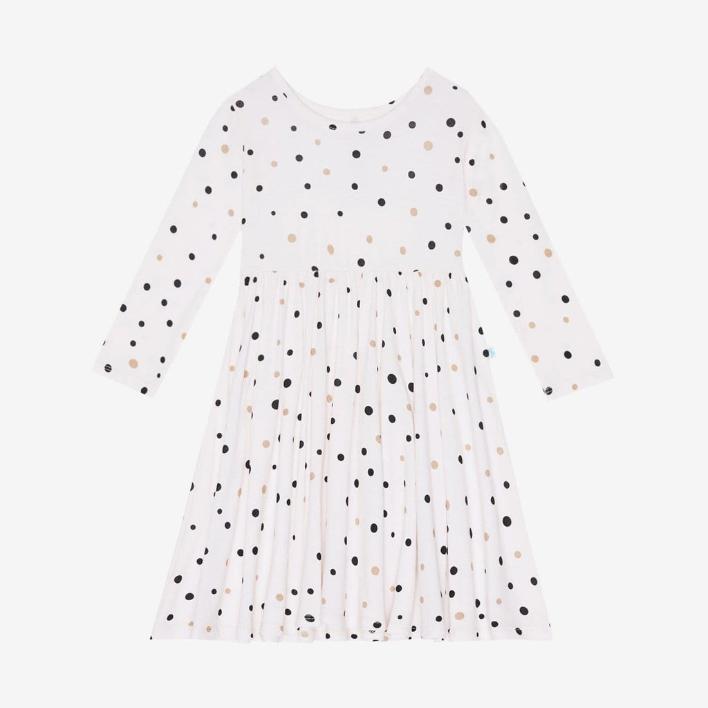 Jamie Polka Dot Long Sleeve Twirl Dress