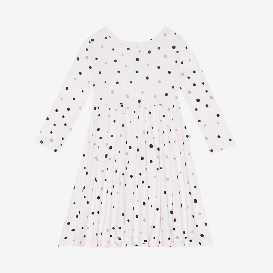 Jamie Polka Dot Long Sleeve Twirl Dress