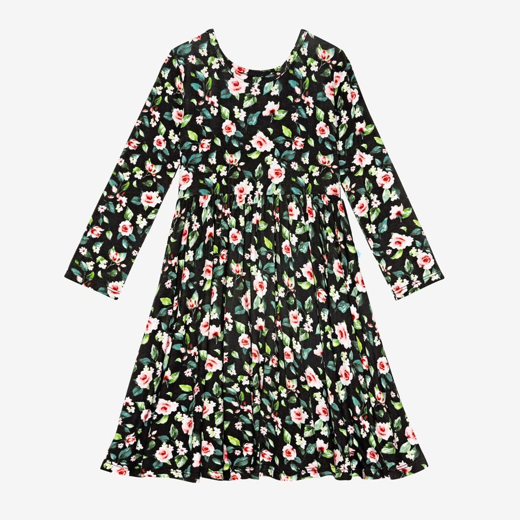 Lina Floral Long Sleeve Twirl Dress