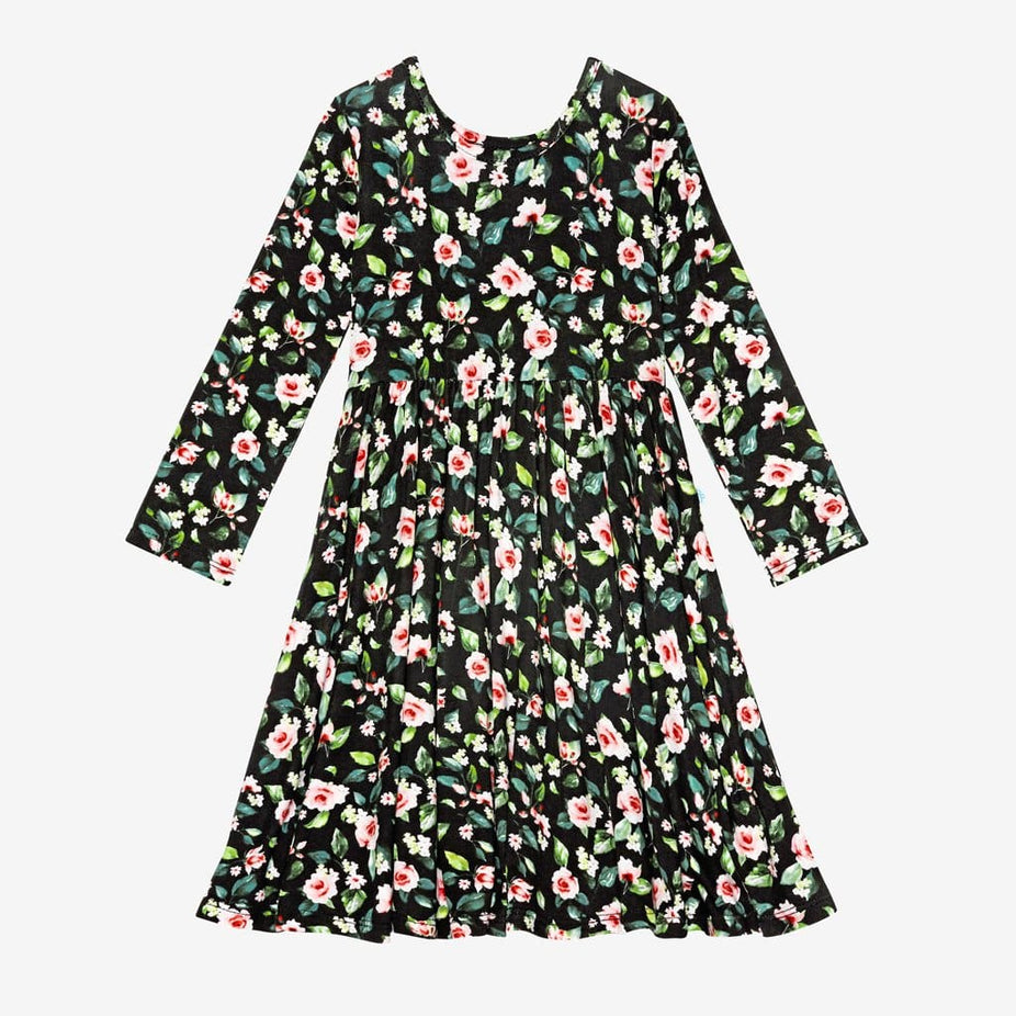 Lina Floral Long Sleeve Twirl Dress