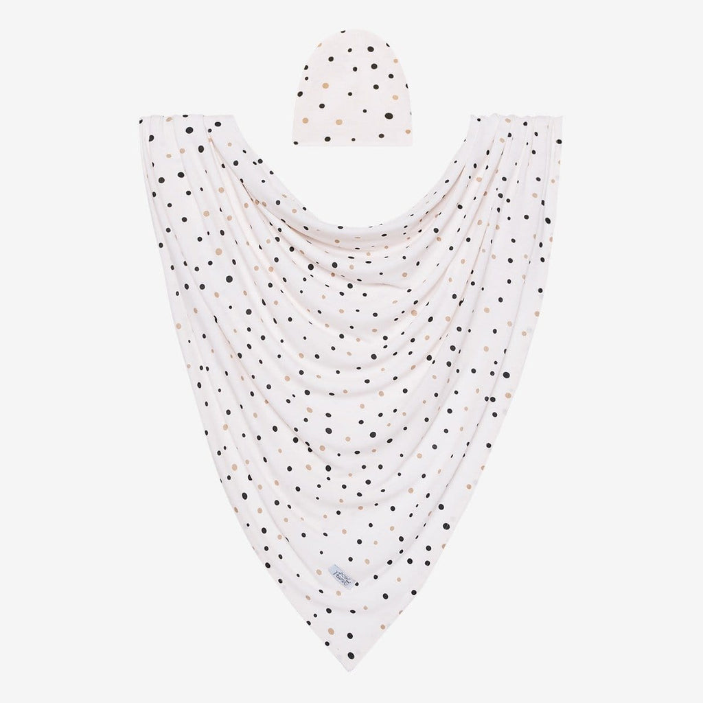 Jamie Polka Dot Swaddle Beanie Set