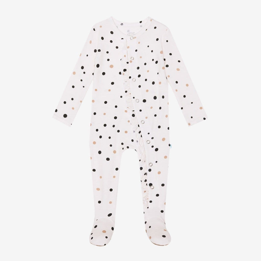 Jamie Polka Dot Footie Ruffled Snap One Piece