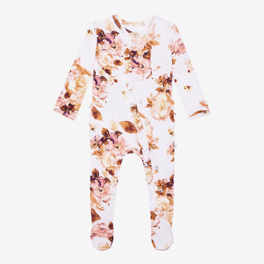 Reese Floral Footie Ruffled Snap One Piece