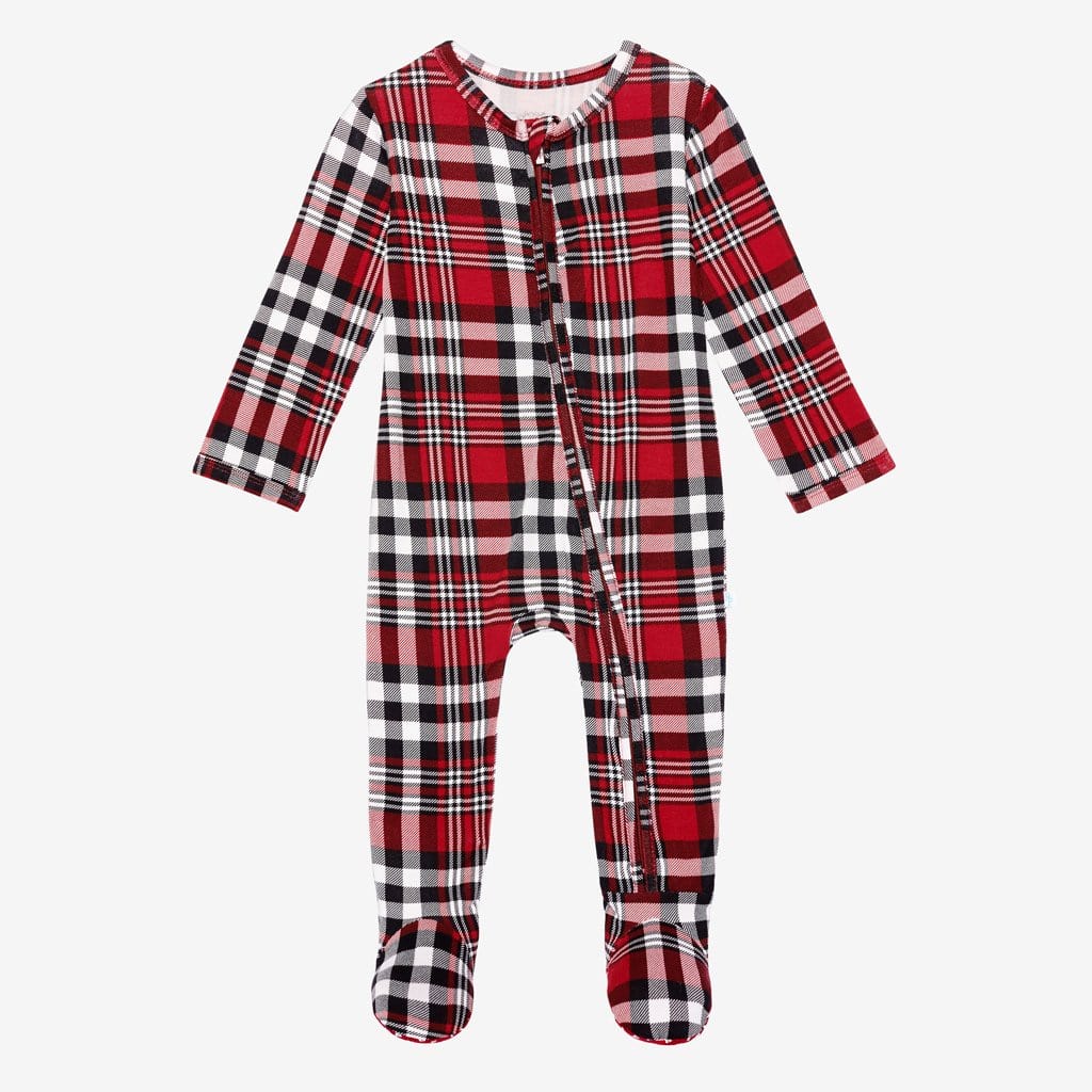 Noah Plaid Footie Zippered One Piece