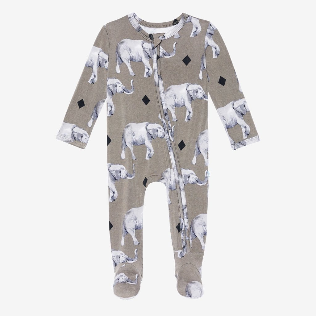 Rocco Elephant Footie Zippered One Piece