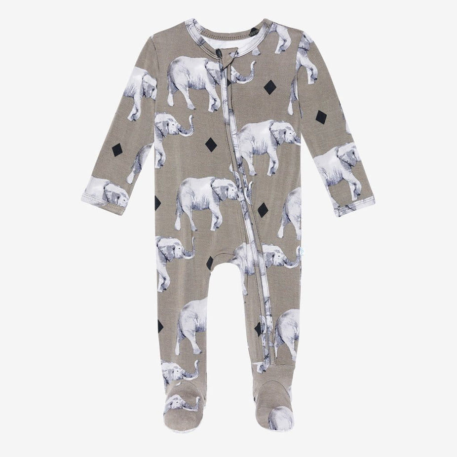 Rocco Elephant Footie Zippered One Piece