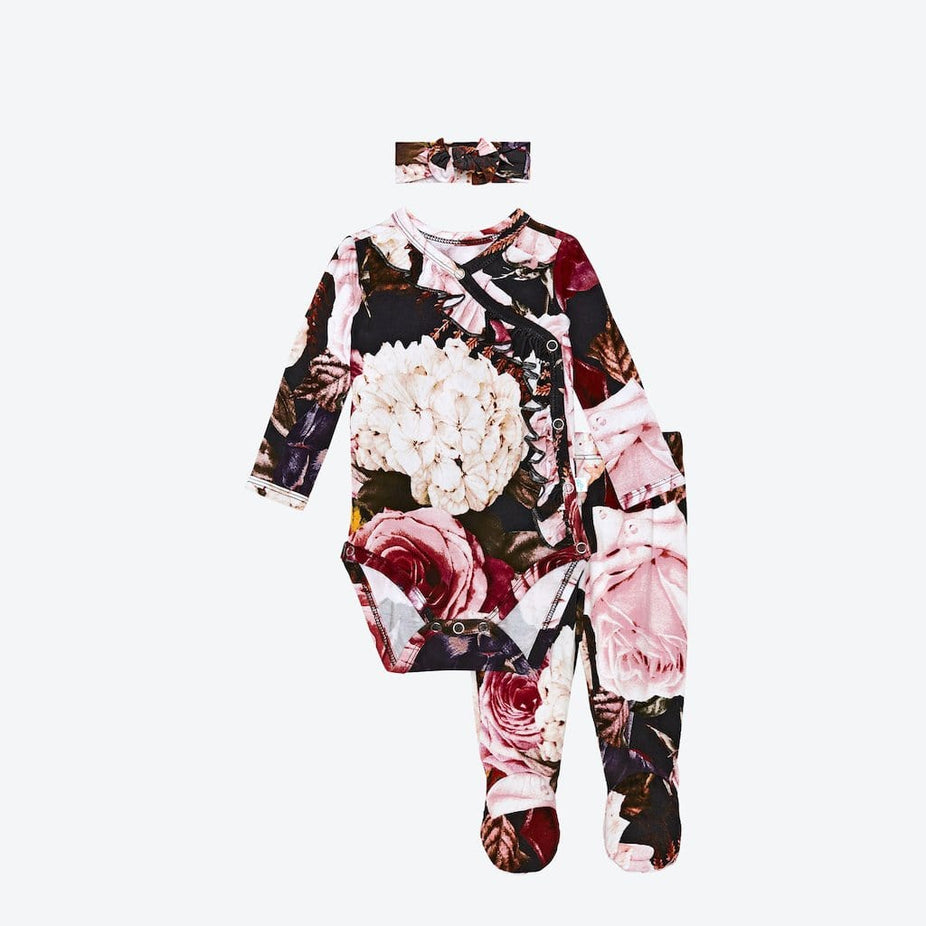 Zoey Floral Ruffled Kimono Set