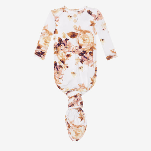 Reese Floral Button Knotted Gown