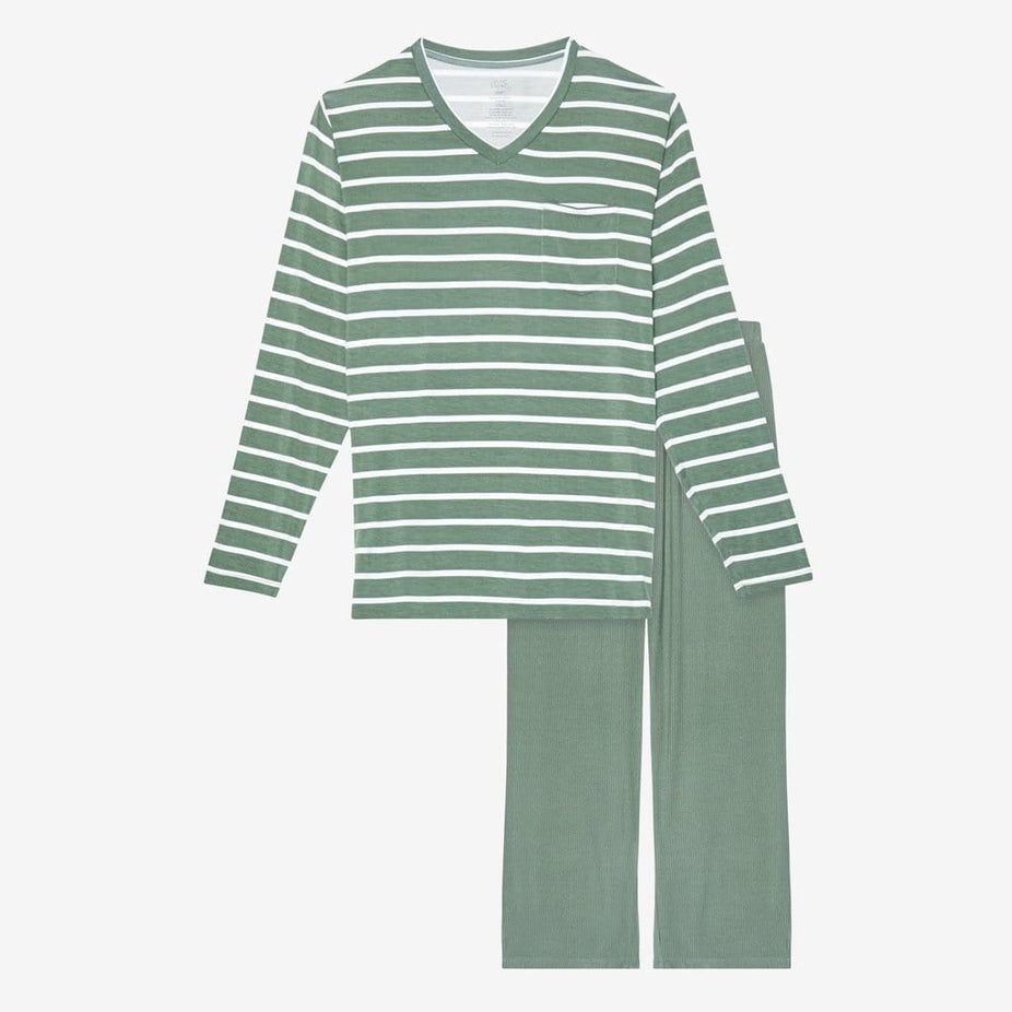 Dark Sage Stripe Men's Loungewear