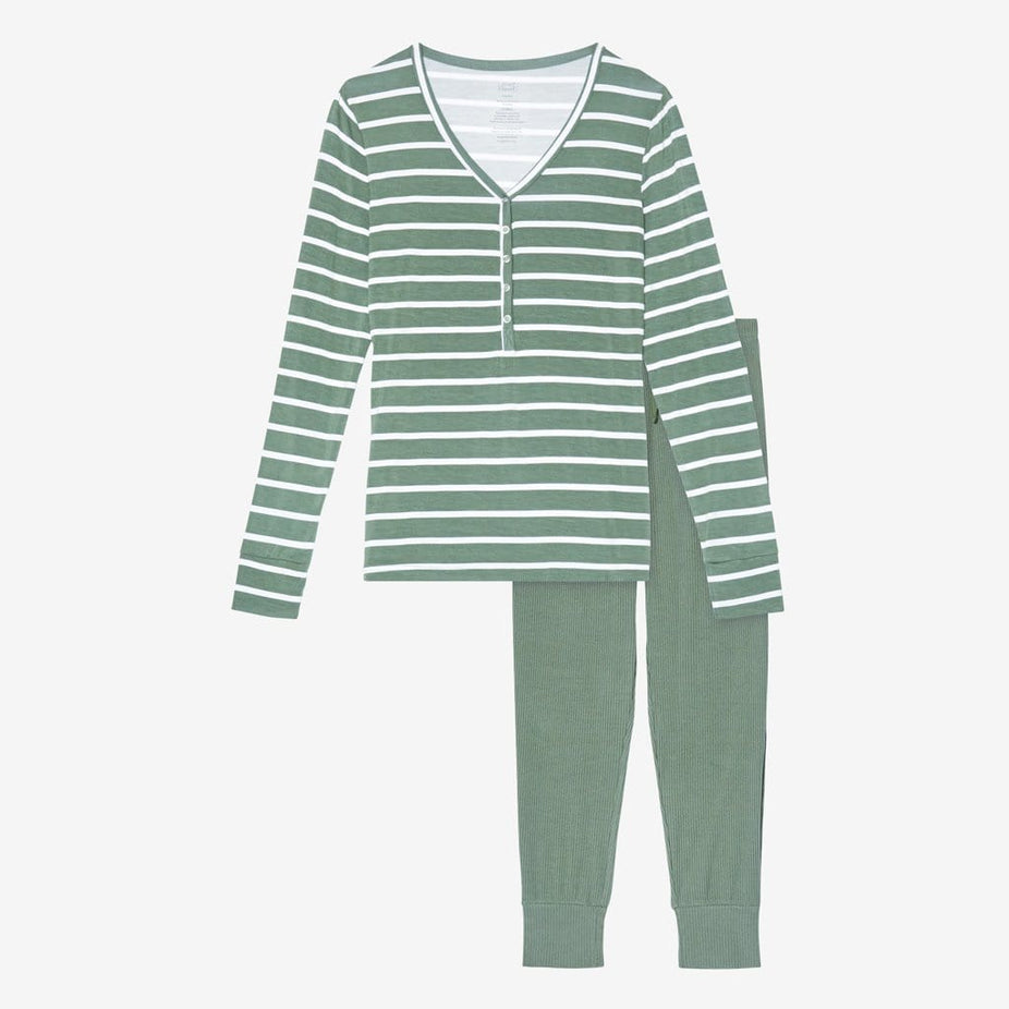 Dark Sage Stripe Women's Loungewear