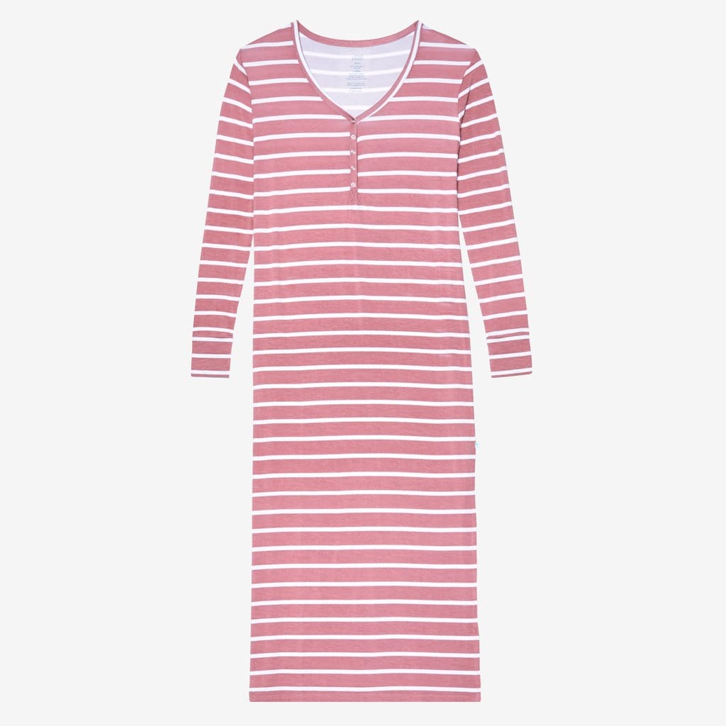 Blush Rose Stripe Long Sleeve Maxi Dress