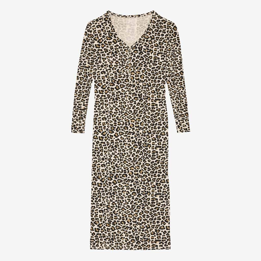 Lana Leopard Tan Long Sleeve Maxi Dress